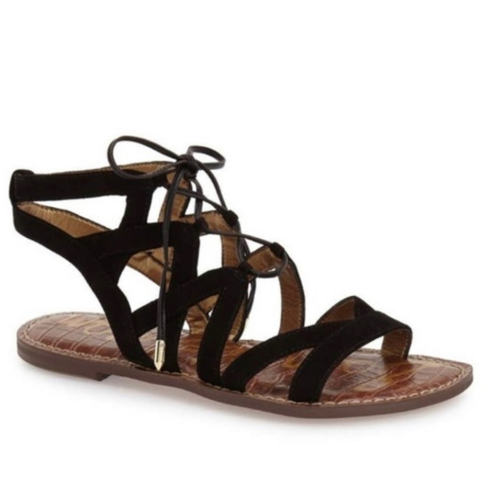 Sam Edelman Gladiator Black Suede Sandals EUC Size 11